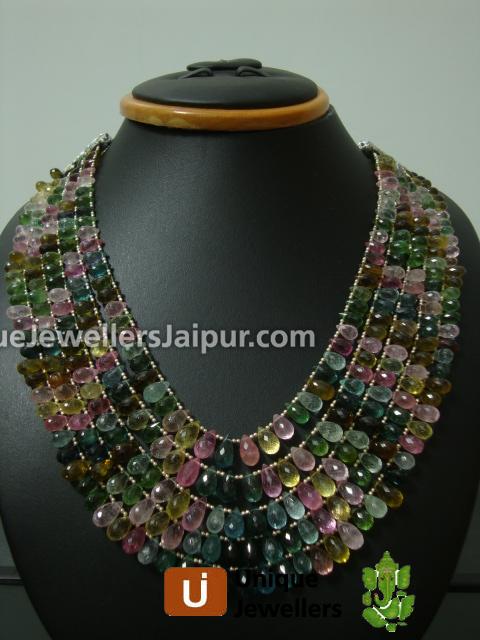 Afghani Tourmaline Faceted Drop Beads